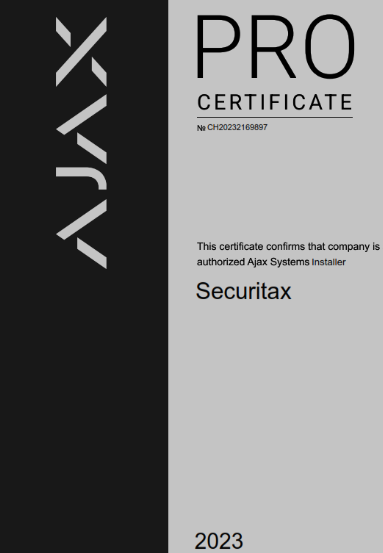 AJAX Autorised Partner Zertifikat