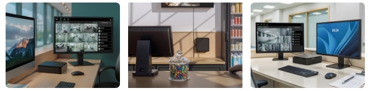 Hotelpersonal beispielsweise ganze Stockwerke über die vorhandenen Bildschirme überwachen 