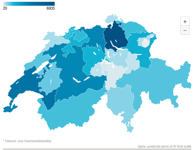 Einbruchsstatistik Schweiz 2022/3 